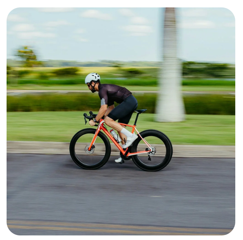 Male cyclist on bike