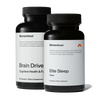 Brain Drive pill bottle + Elite Sleep pill bottle