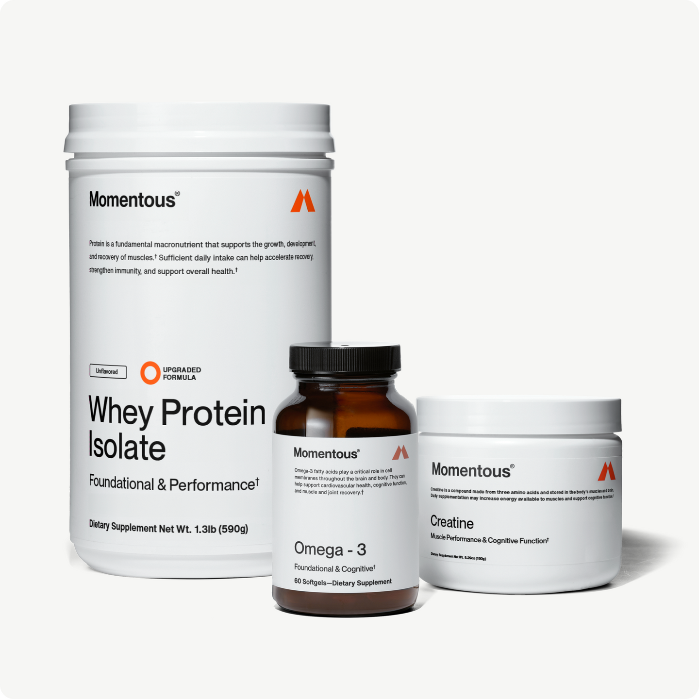 Unflavored Whey, Omega-3, and Creatine