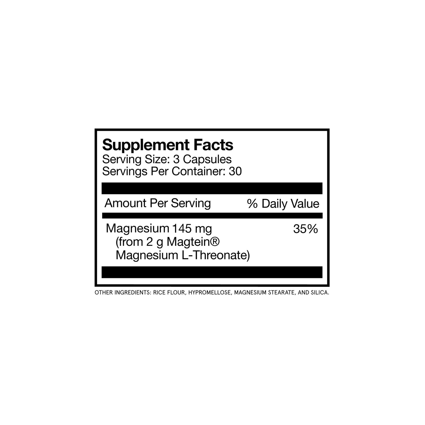 Magnesium L-Threonate supplement facts