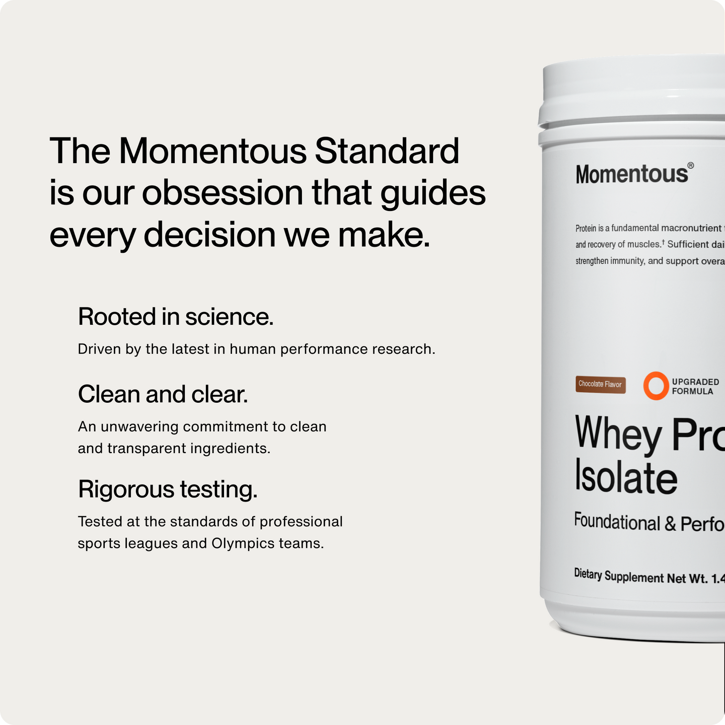 The Momentous Standard: Rooted in science, clean and clear, and rigorous testing