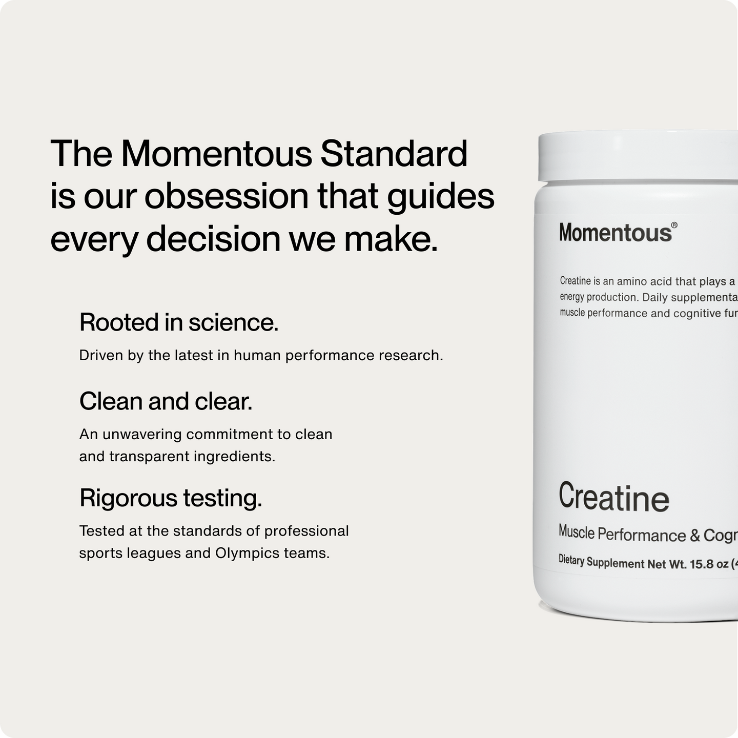 The Momentous Standard: Rooted in science, clean and clear, and rigorous testing