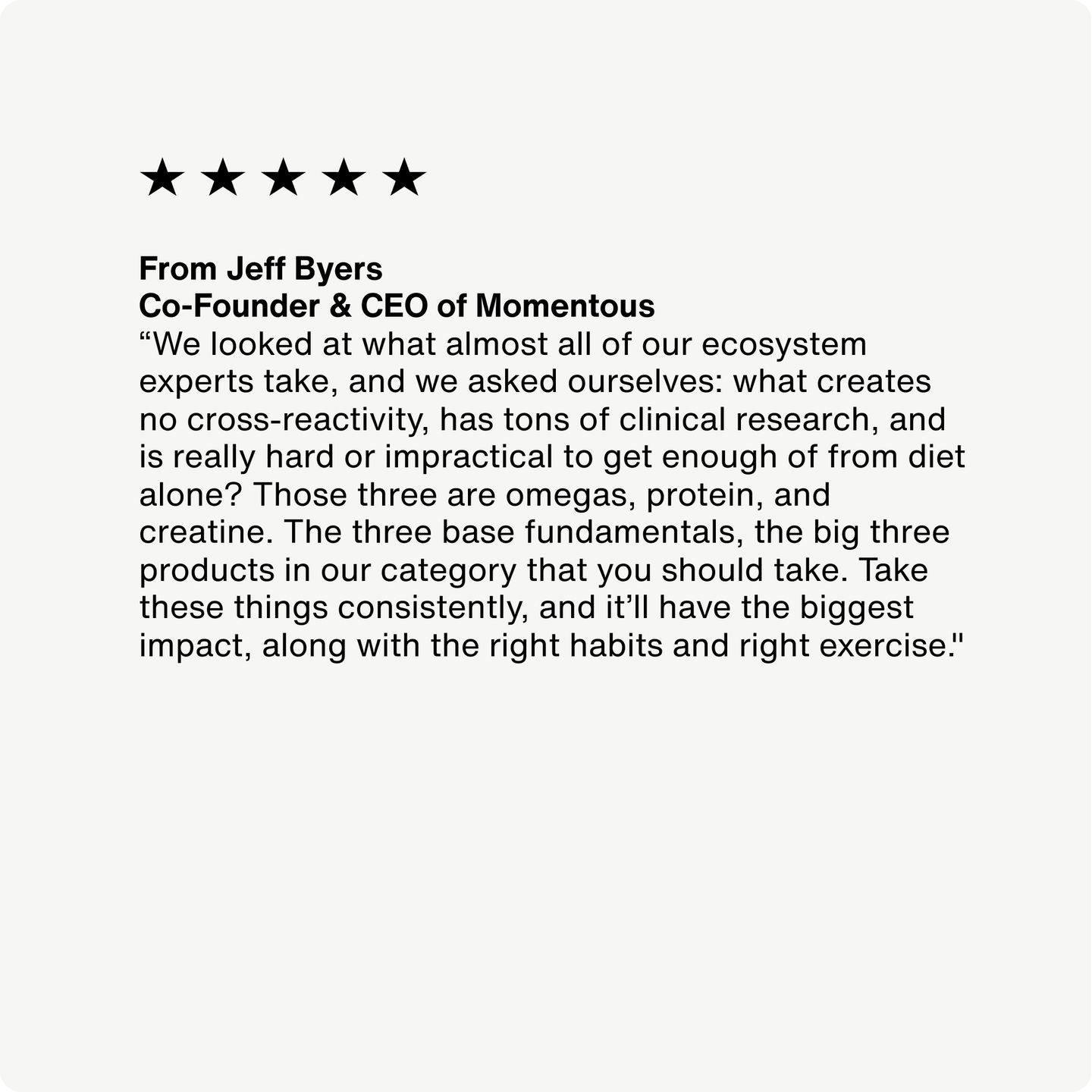 Review of The Momentous Three from Jeff Byers, Co-Founder & CEO of Momentous